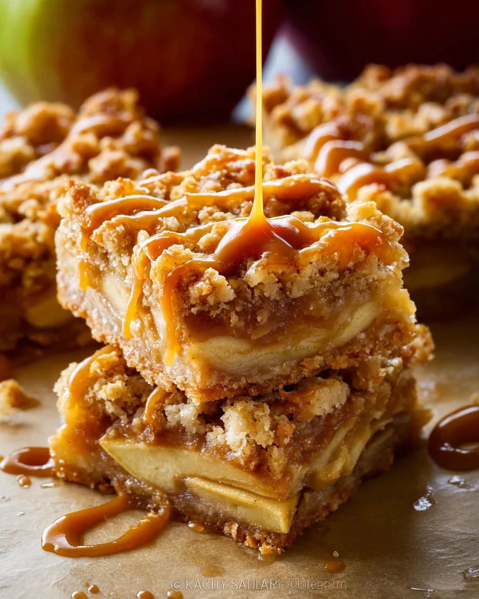 Salted Caramel Apple Crumble Bars Fall Treat 22 Salted