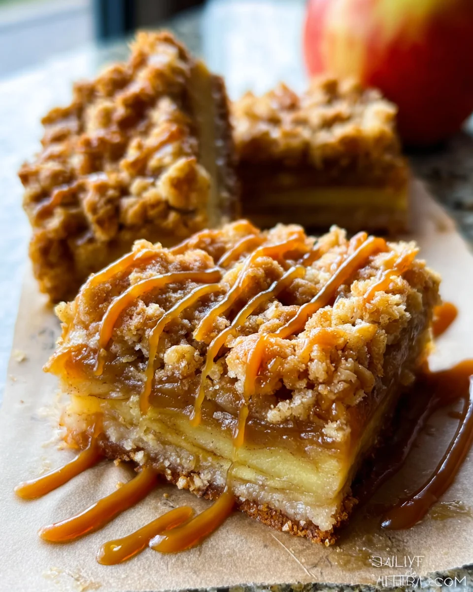 Salted Caramel Apple Crumble Bars Fall Treat 23 Salted