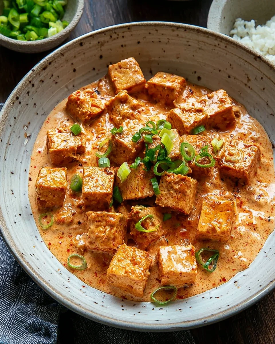 Spicy Tofu with Creamy Coconut Sauce