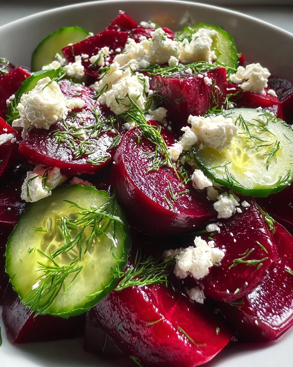 Beet Salad with Feta, Cucumbers, and Dill