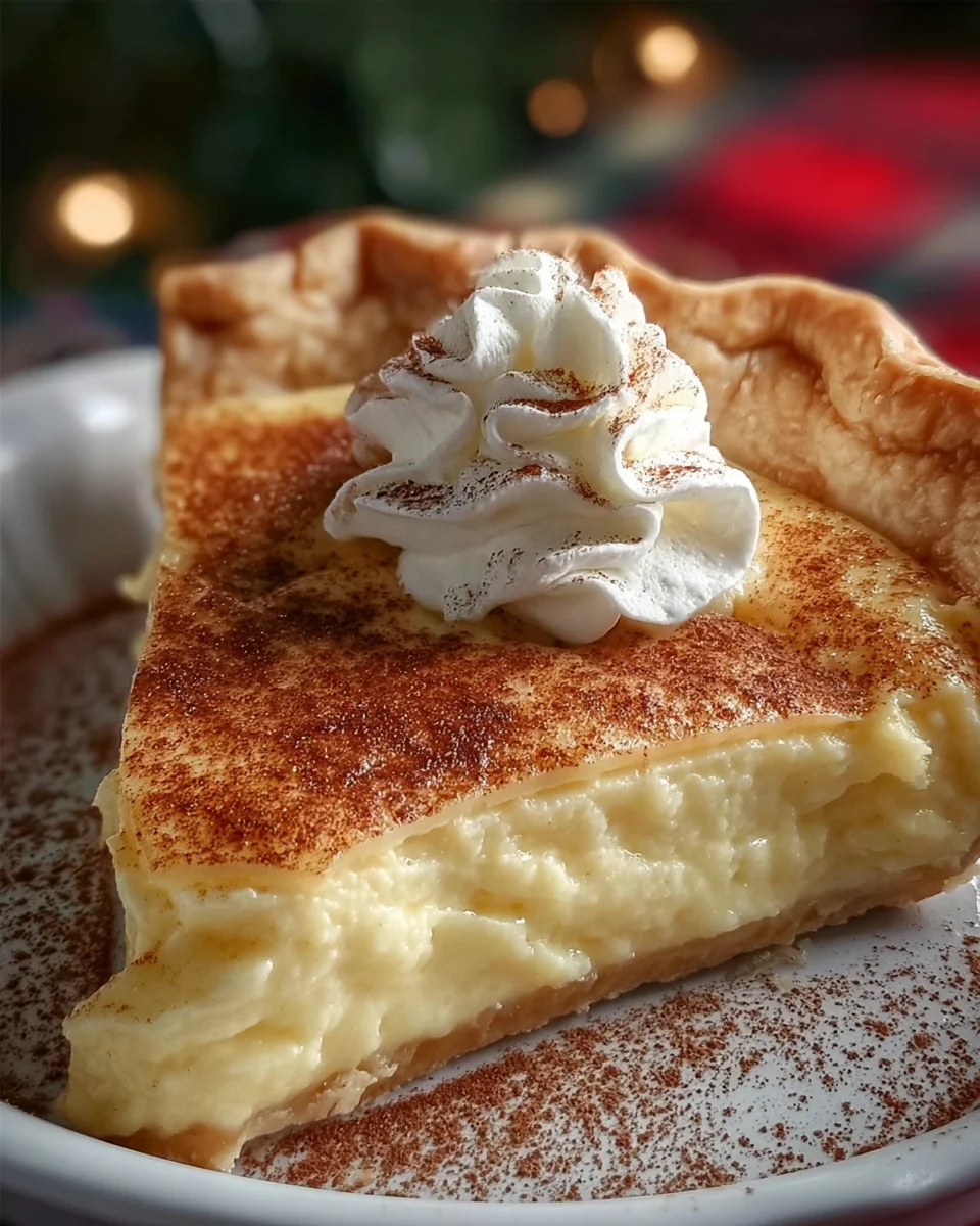 Christmas Eve Cinnamon-Vanilla Creamy Custard Pie Recipe